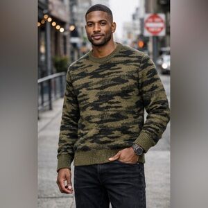 For the Republic Men Camo Pullover Sweater